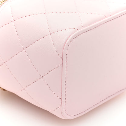 Chanel Lambskin Quilted Top Handle Mini Vanity Case With Chain Light Pink 9 of 11
