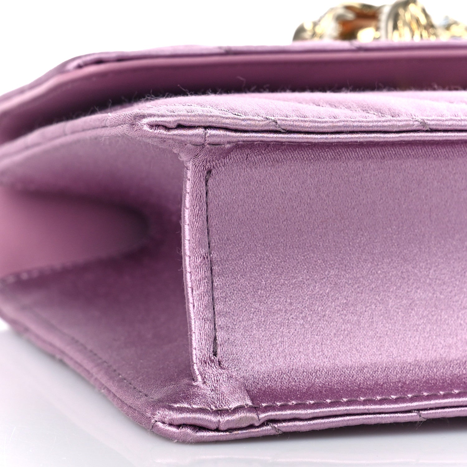 Gucci Satin Quilted Rajah Broadway Ring Top Handle Bag Purple 9 of 10