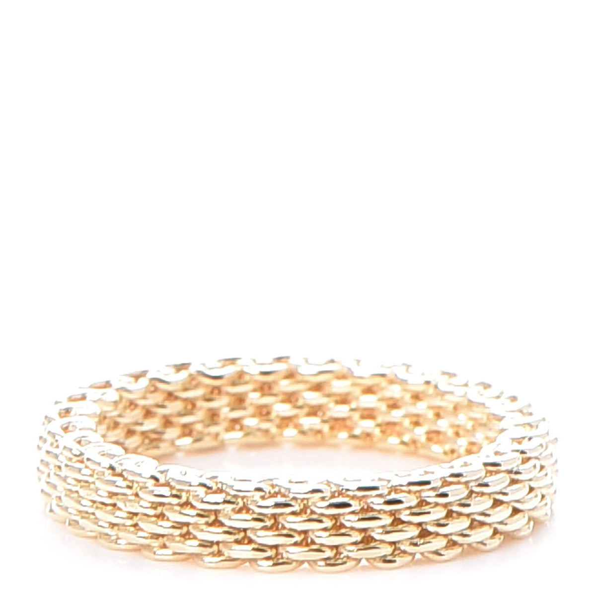 Tiffany 18K Yellow Gold Narrow Somerset Mesh Ring 51.9 6 1 of 4