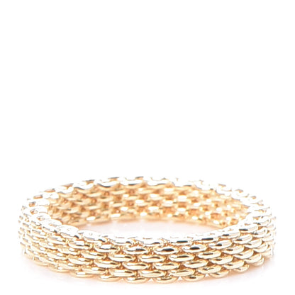 Tiffany 18K Yellow Gold Narrow Somerset Mesh Ring 51.9 6 1 of 4
