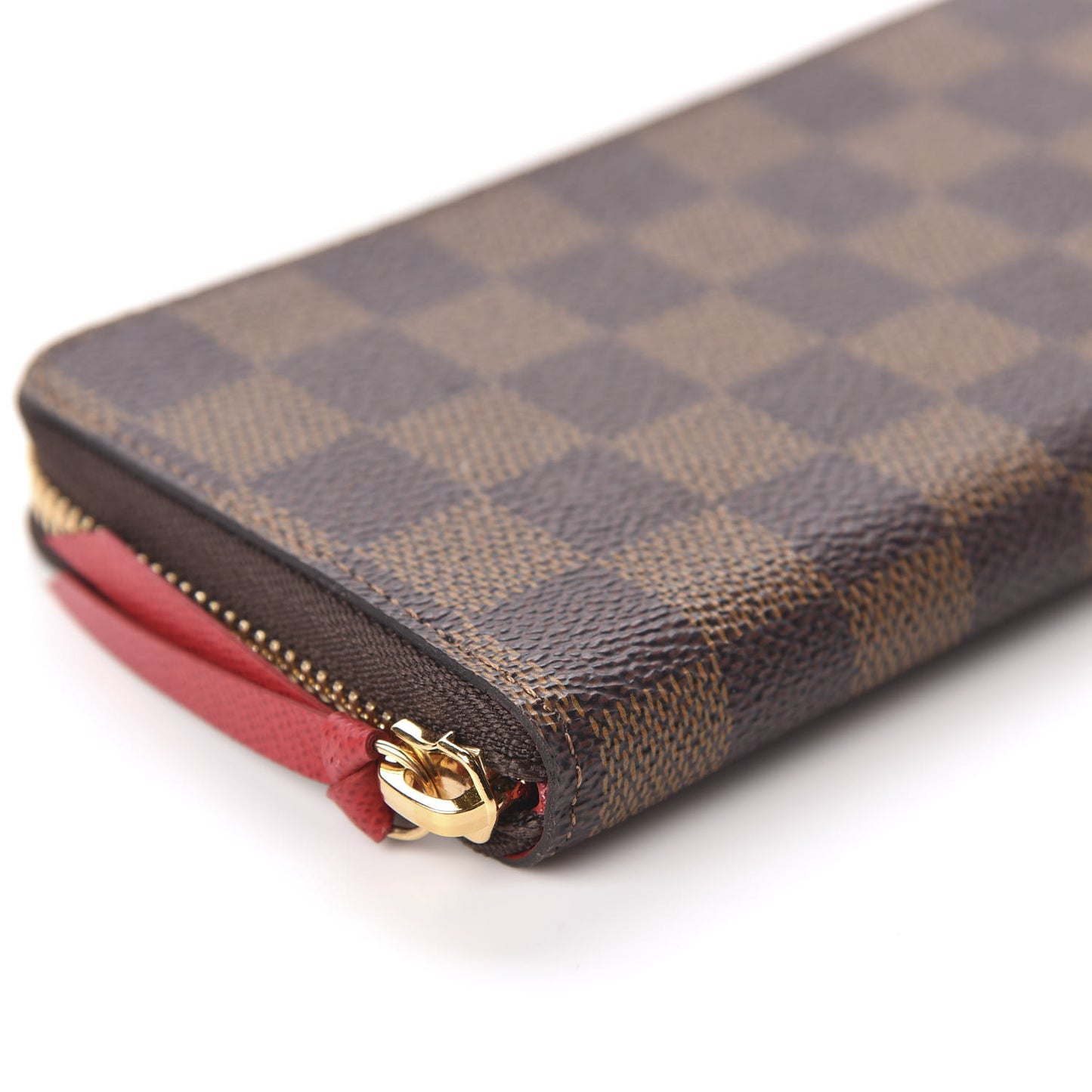 Damier Ebene Clemence Wallet Cherry