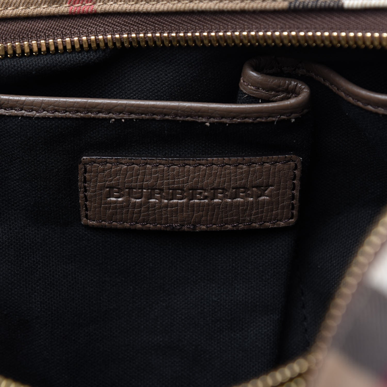 Burberry Grainy Calfskin House Check Mason Diaper Tote Tan 8 of 13