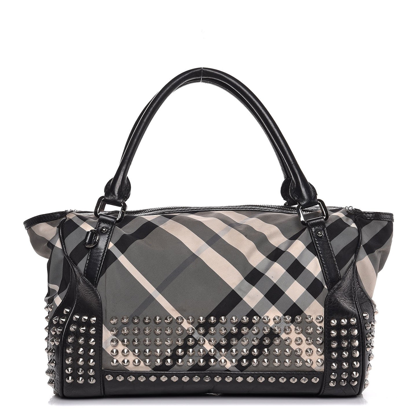 Nylon Beat Check Studded Medium Edenham Satchel Black