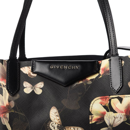 Givenchy Coated Canvas Magnolia and Moth Print Medium Antigona Tote Black 9 of 13