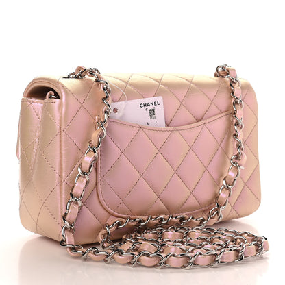 Chanel Iridescent Calfskin Quilted Mini Rectangular Flap Pink 3 of 9