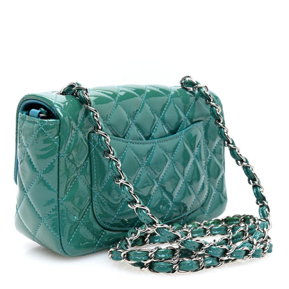 Chanel Patent Calfskin Quilted Mini Rectangular Flap Green 3 of 10