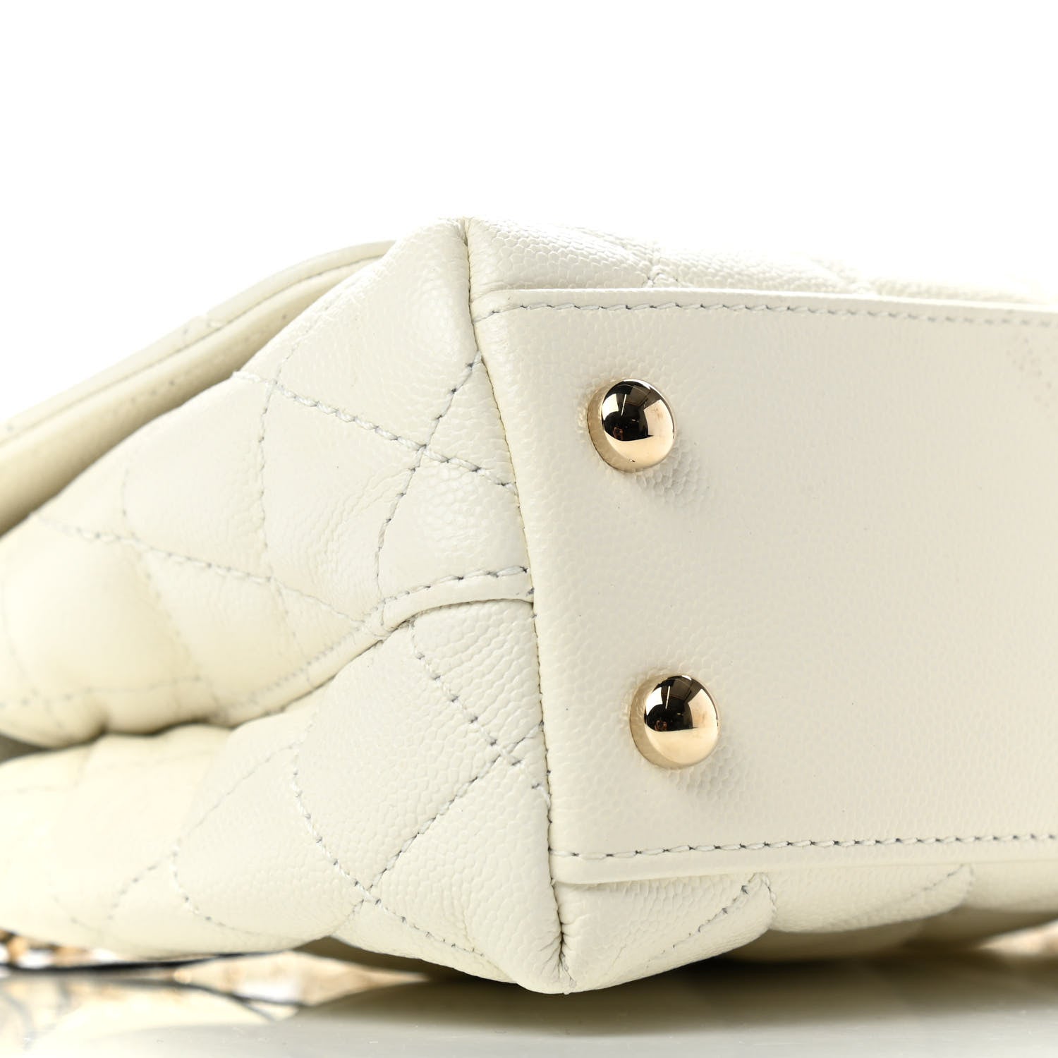 Chanel Caviar Quilted Extra Mini Coco Handle Flap White 9 of 10