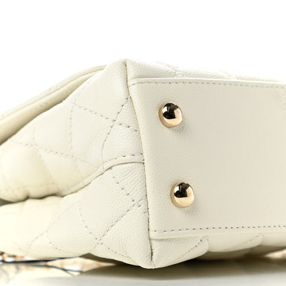 Chanel Caviar Quilted Extra Mini Coco Handle Flap White 9 of 10
