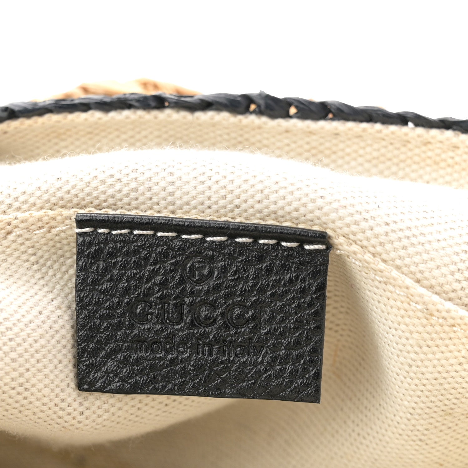 Gucci Raffia Crochet GG Marmont Shoulder Bag Black Natural Ecru Black 6 of 12