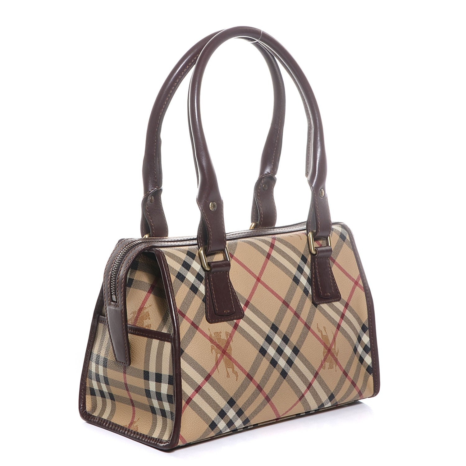 Burberry Haymarket Check Satchel Chocolate 3 of 9