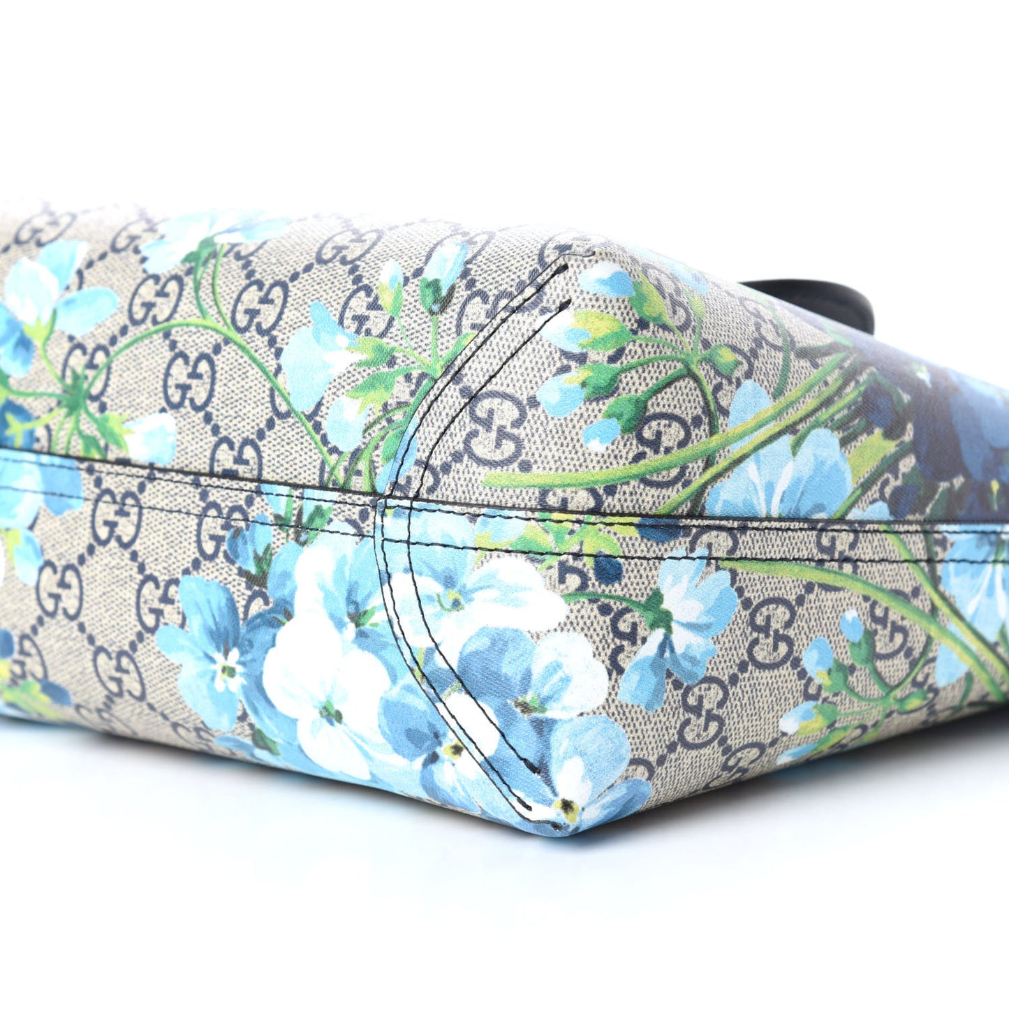 GG Supreme Monogram Blooms Small Reversible Tote Beige Blue Navy
