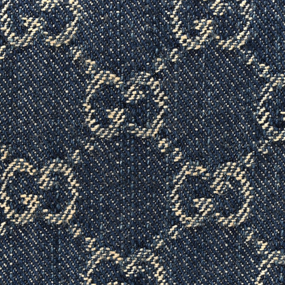 Gucci New Denim GG Monogram Dollar Calfskin Mini Horsebit 1955 Crossbody Bag Blue Tea Cuir Epilog 8 of 11