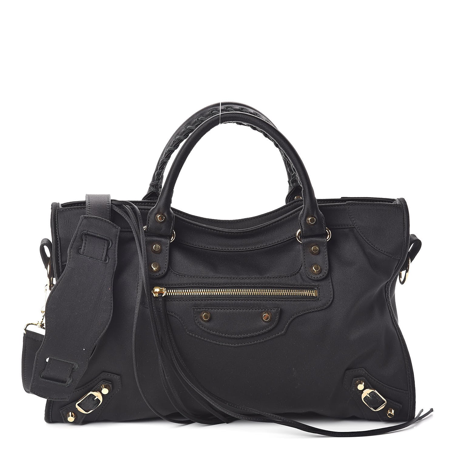 Balenciaga Satin Classic Gold Hardware City Black 1 of 9