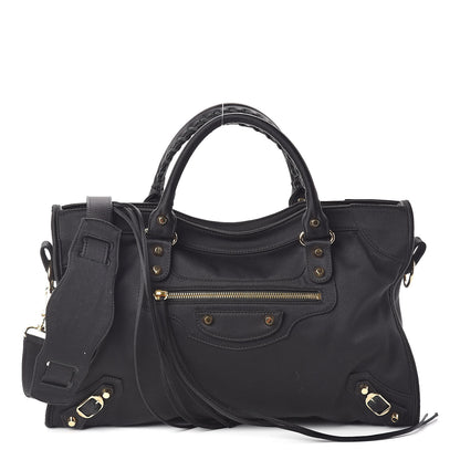 Balenciaga Satin Classic Gold Hardware City Black 1 of 9