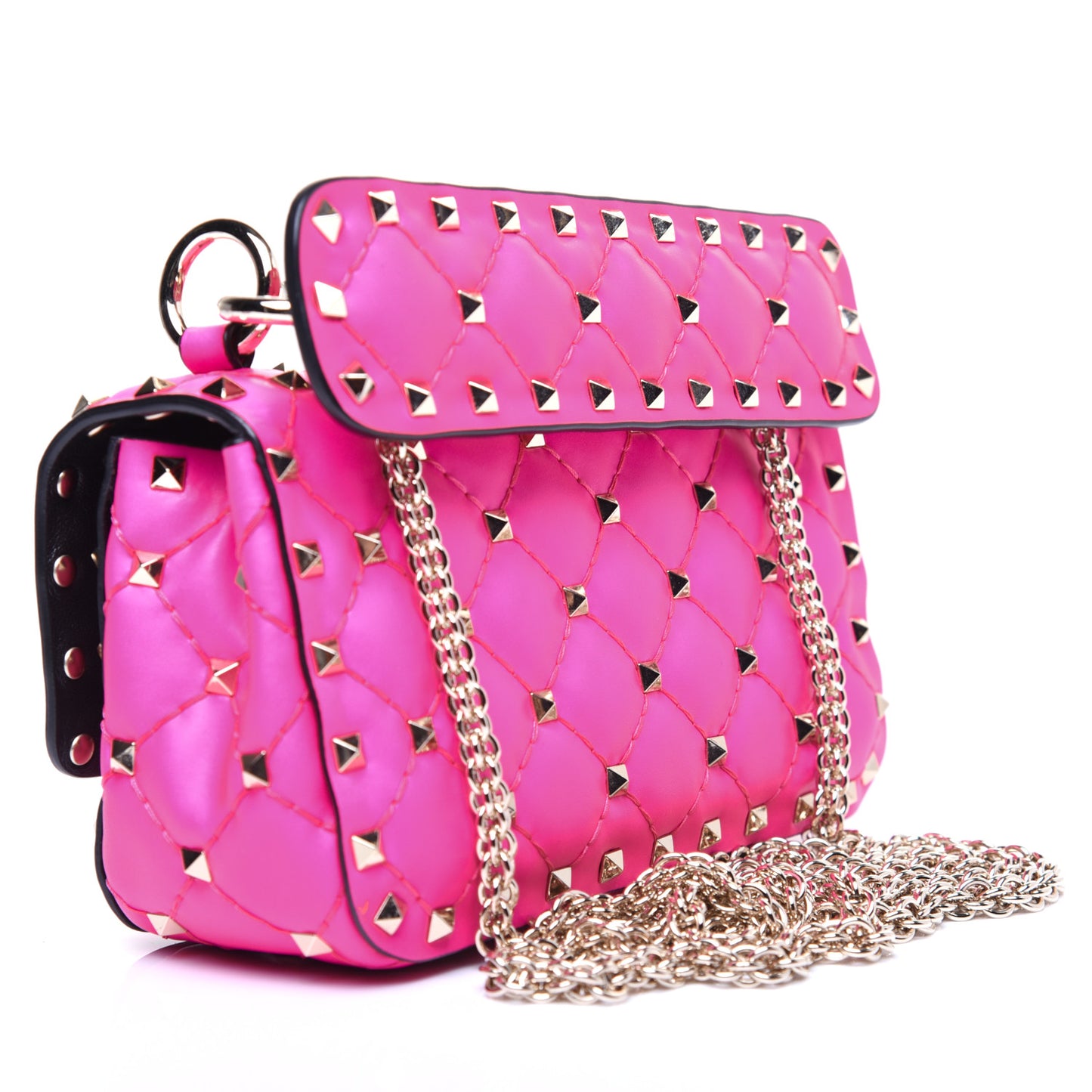 Calfskin Mini Rockstud Spike Shoulder Bag Azalea