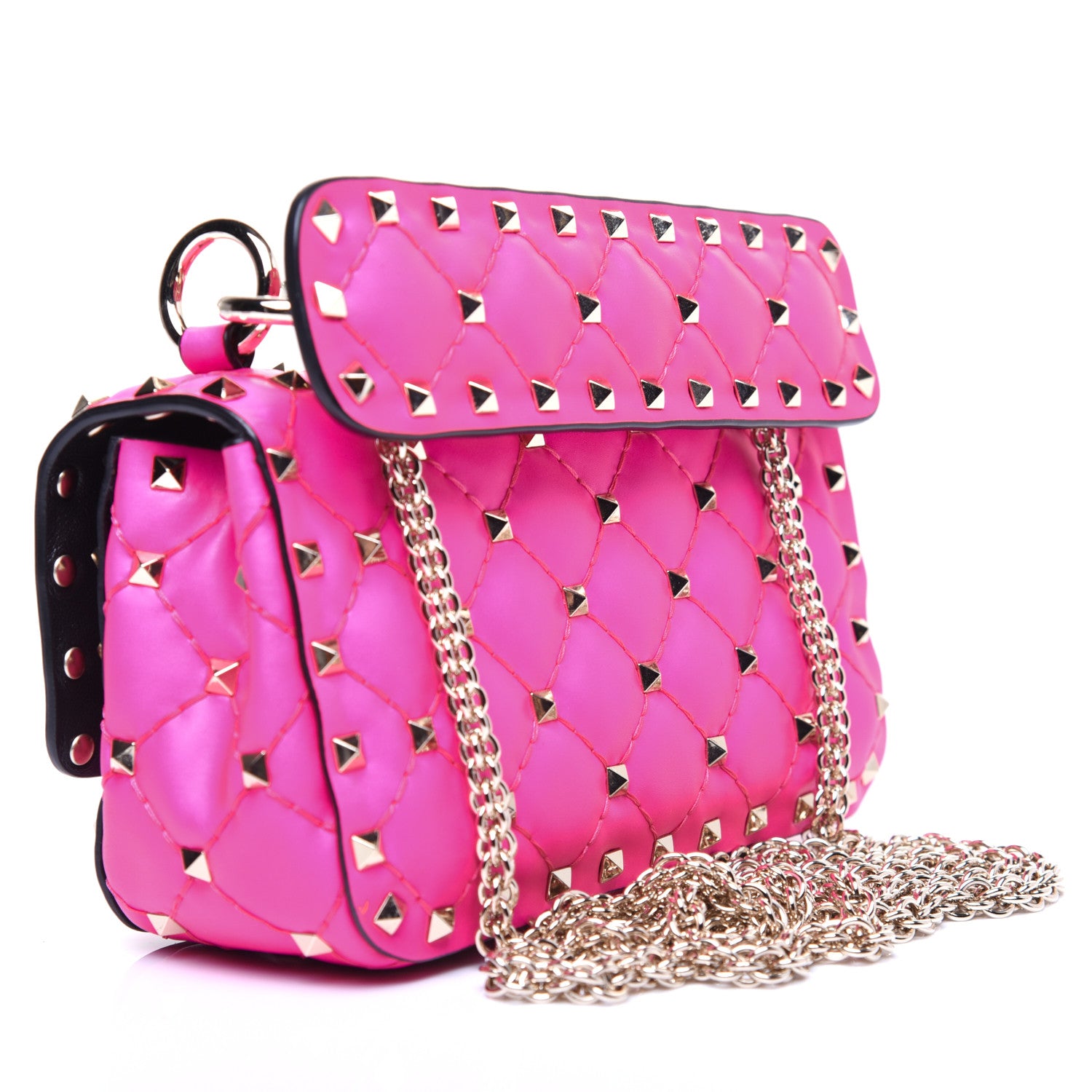 Valentino Garavani Calfskin Mini Rockstud Spike Shoulder Bag Azalea 3 of 12