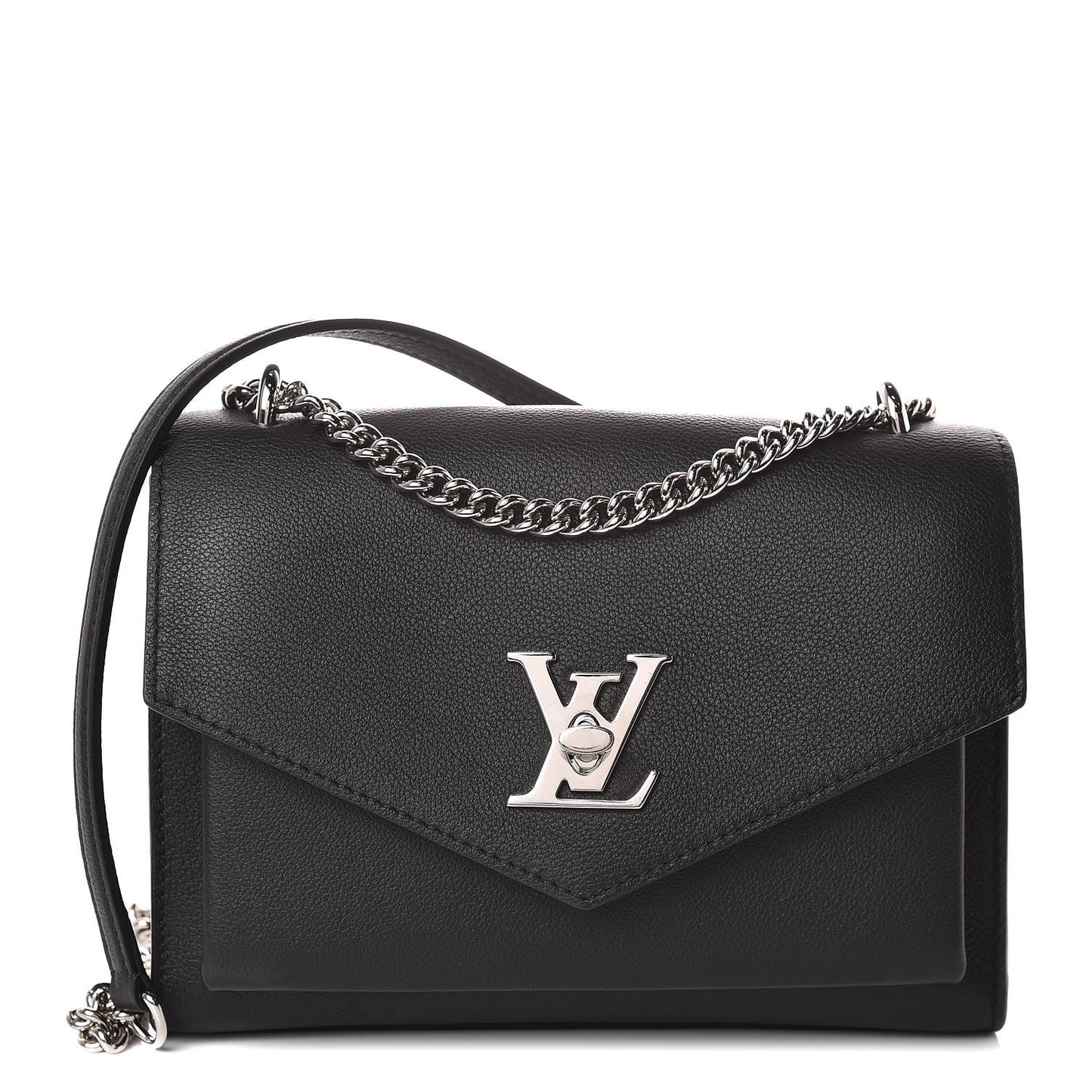 Soft Calfskin My Lockme Chain Bag BB Black