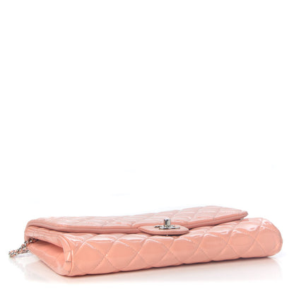 Chanel Patent Quilted Clutch With Chain Flap Light Pink 4 of 15