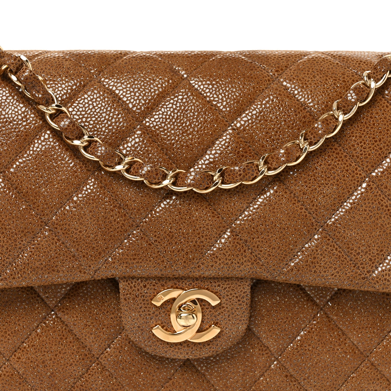 Chanel Iridescent Caviar Quilted Medium Double Flap Brown 8 of 10