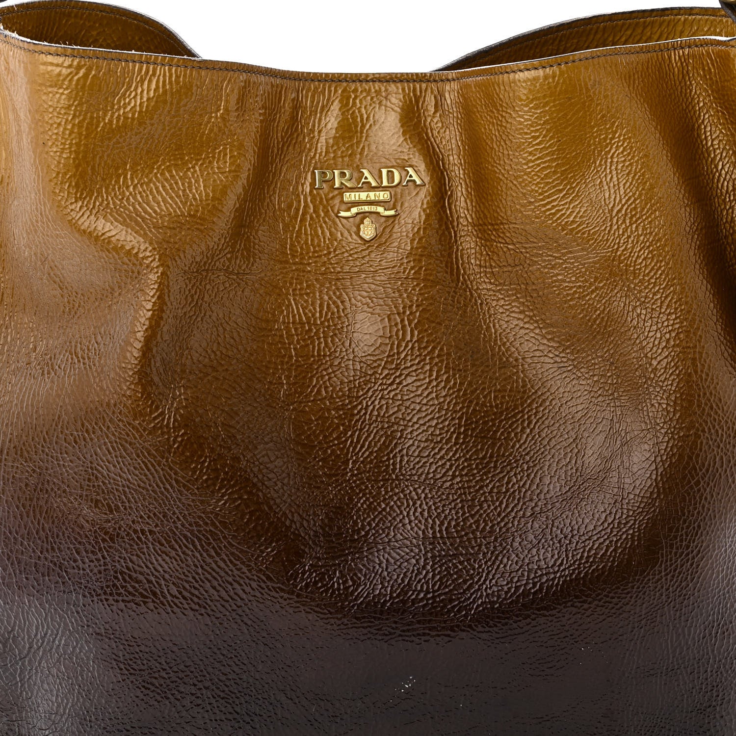 Prada Vernice Sfumata Shoulder Bag Blond Mordore 7 of 14