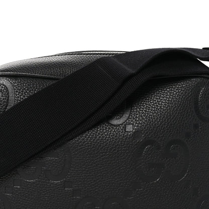 Gucci Piuma Calfskin Jumbo GG Embossed Medium Messenger Bag Black 8 of 10
