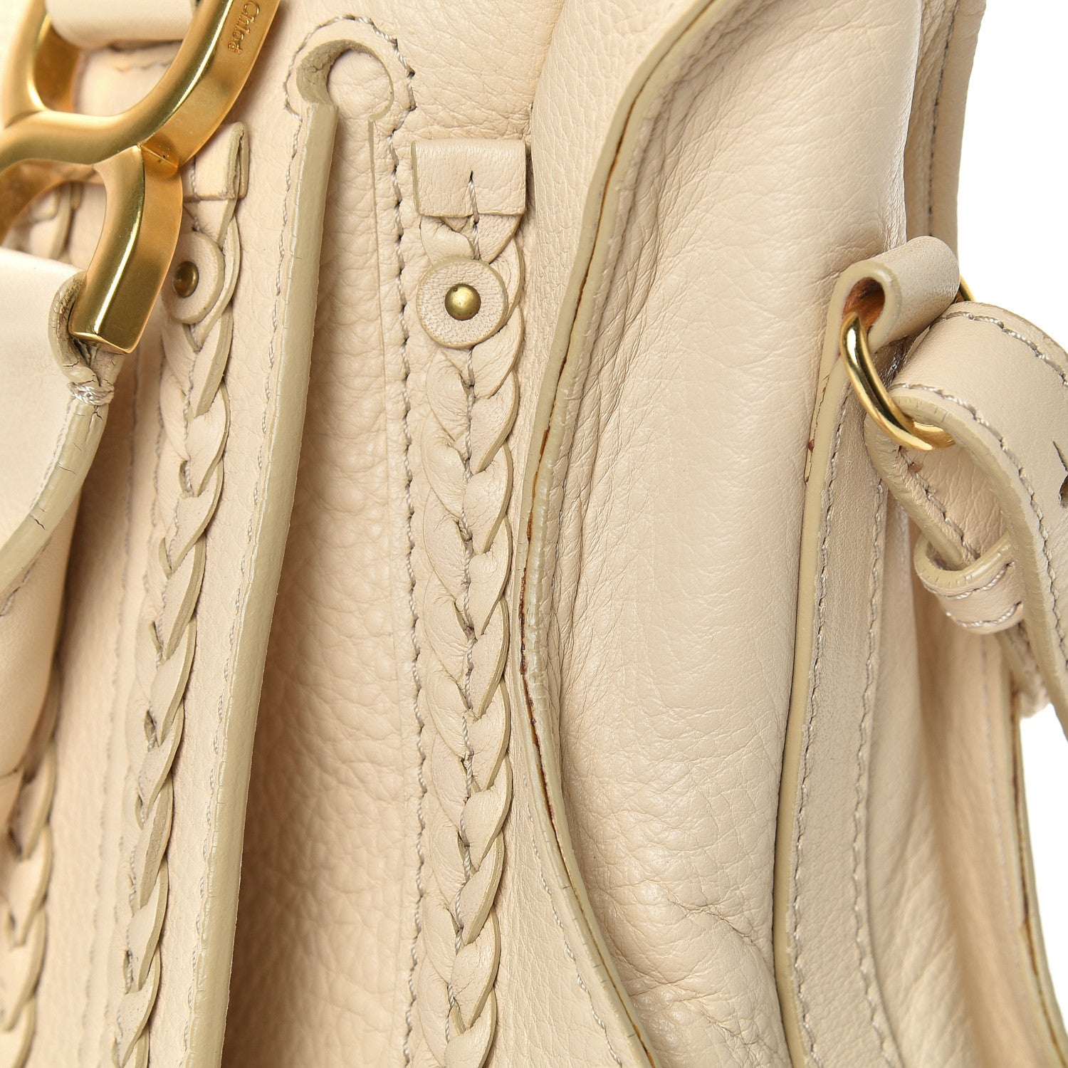 Chloe Calfskin Braided Medium Marcie Satchel Natural 13 of 16