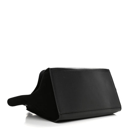 Celine Drummed Calfskin Suede Medium Trapeze Black 4 of 10