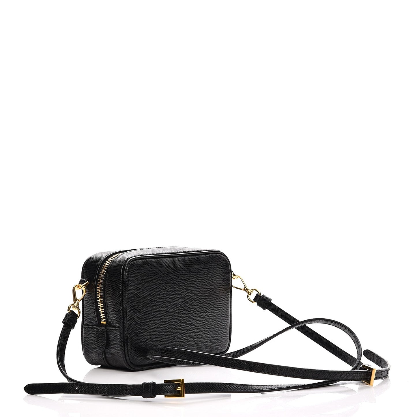 Saffiano Mini Camera Crossbody Bag Nero Black