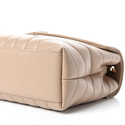 Saint Laurent Calfskin Y Quilted Monogram Small Loulou Chain Satchel Dark Beige 7 of 11