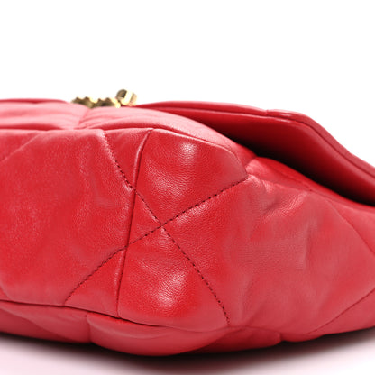 Chanel Lambskin Quilted Medium Chanel 19 Flap Red 10 of 11