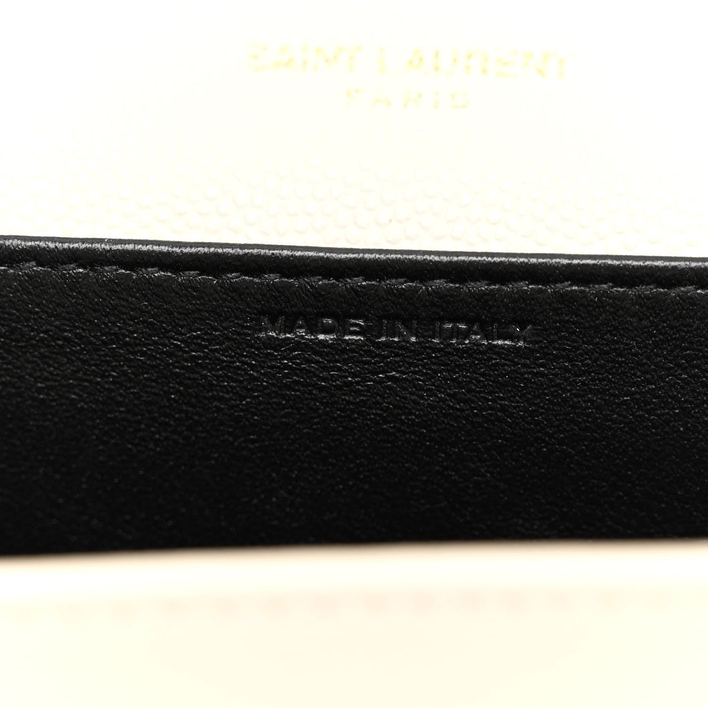 SAINT LAURENT Grain De Poudre Monogram Uptown Chain Wallet Crema Soft