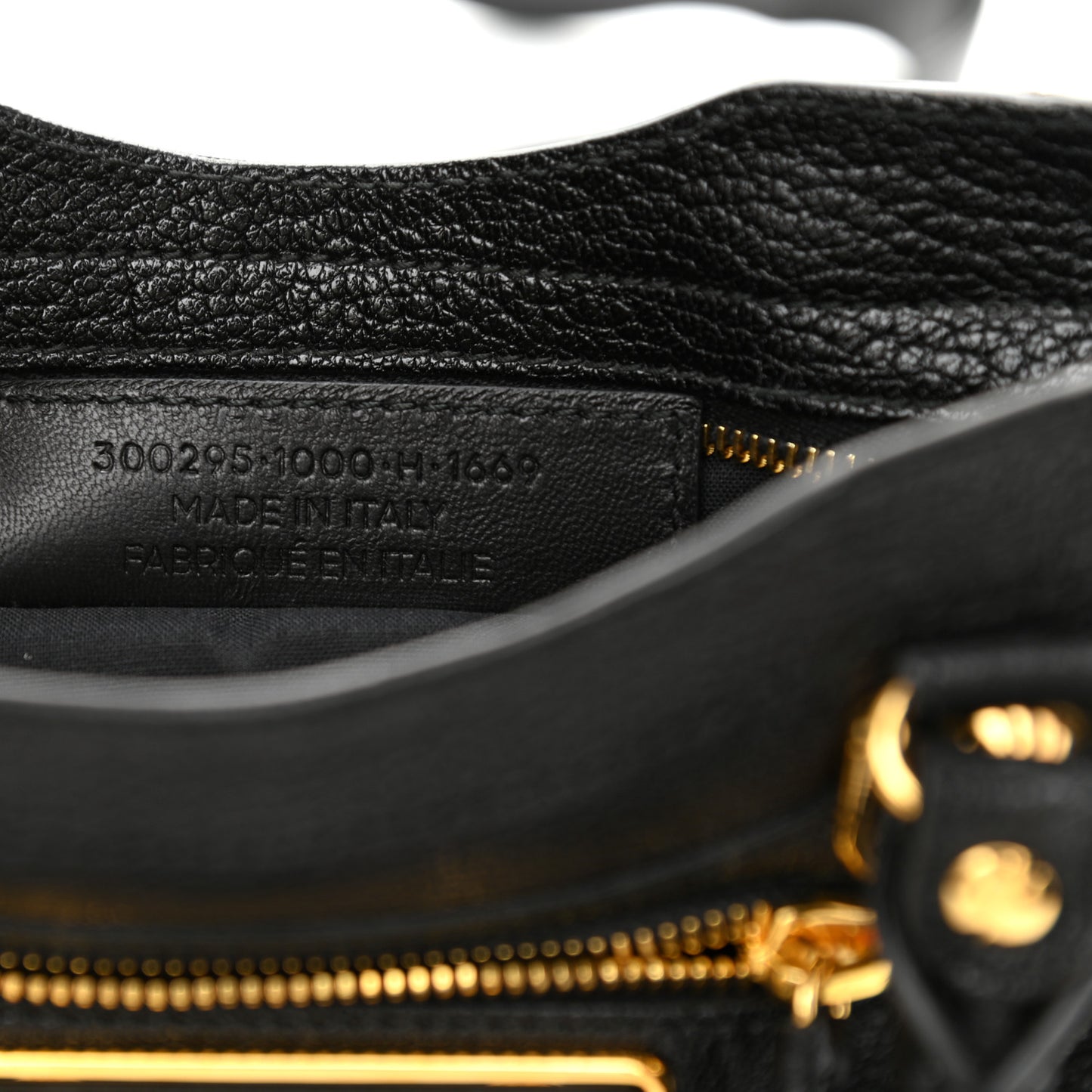 Chevre Gold Metallic Edge Hardware Mini City Black