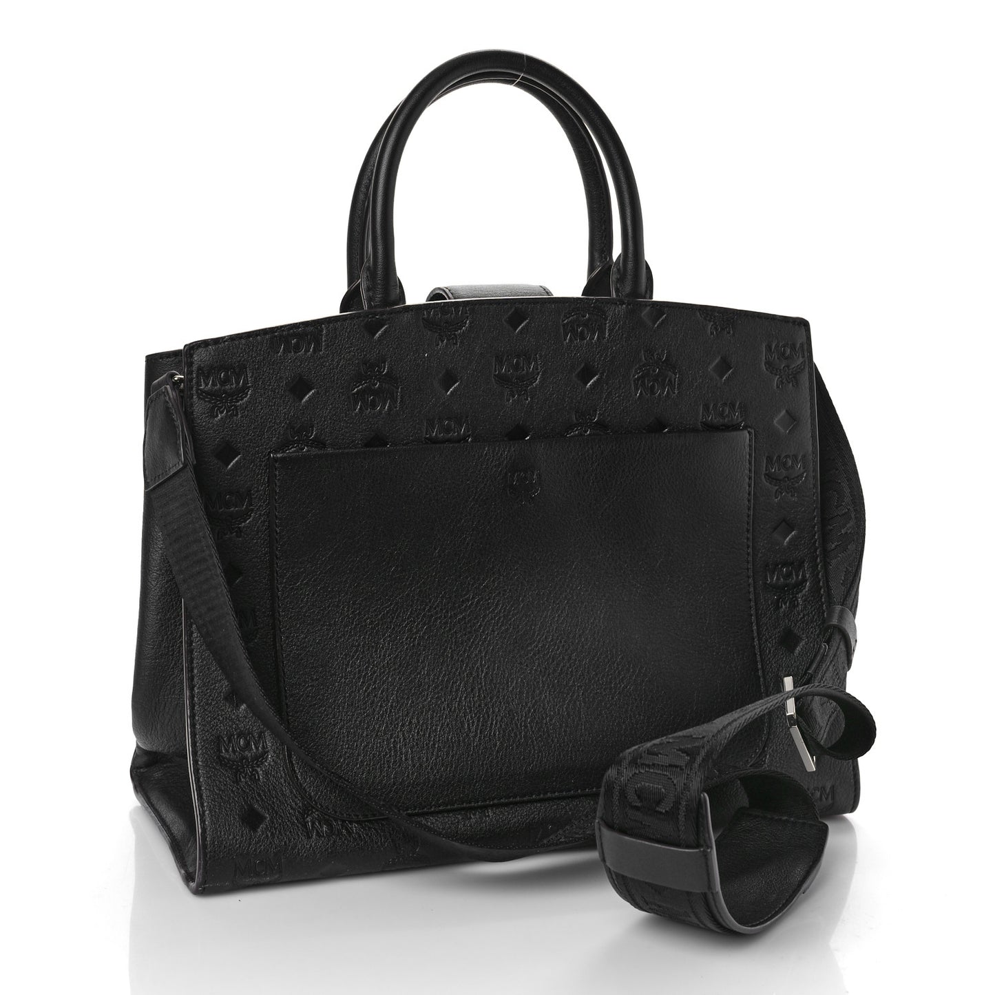 Calfskin Ottomar Monogram Medium Essential Tote Black