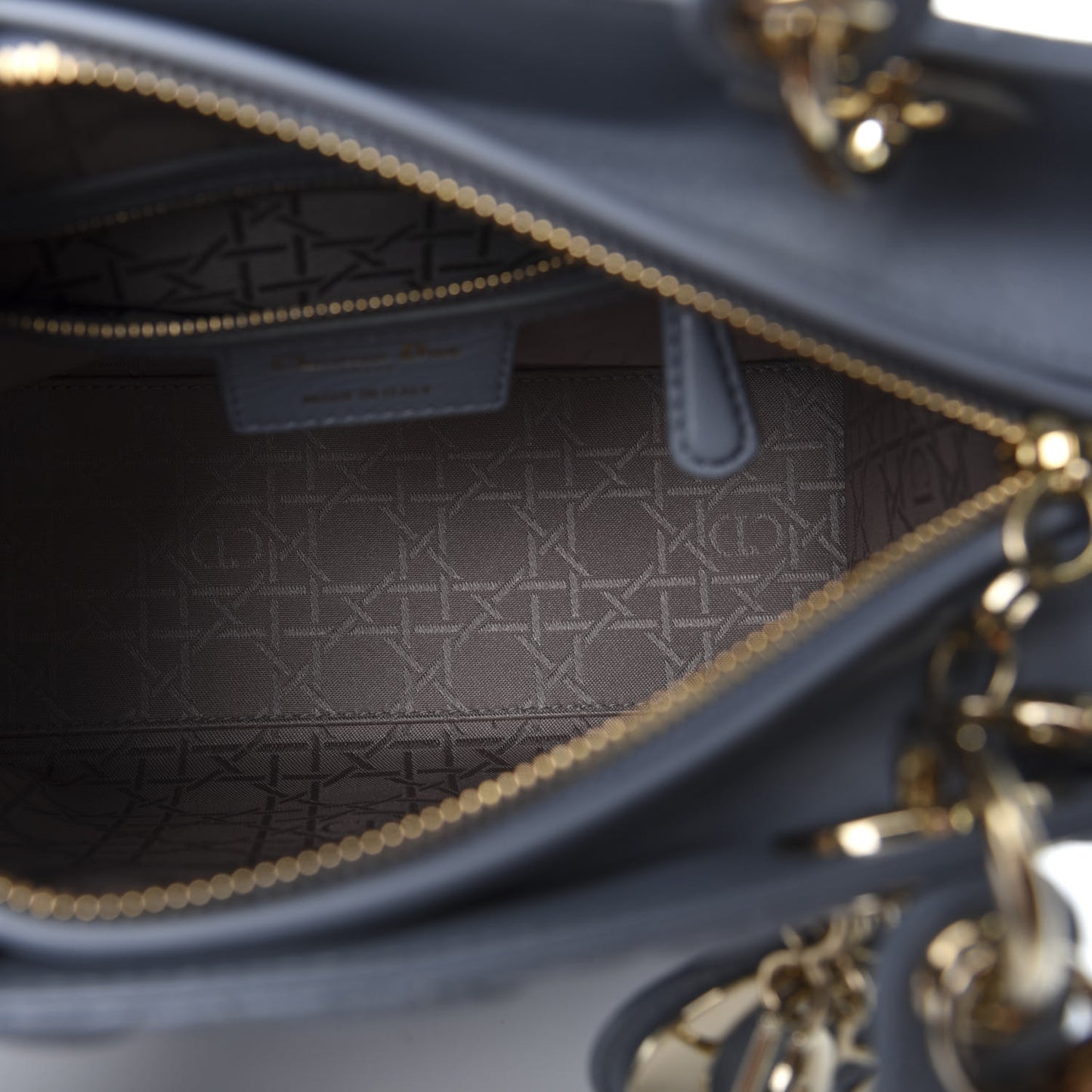 Lambskin Cannage Medium Lady Dior Blue