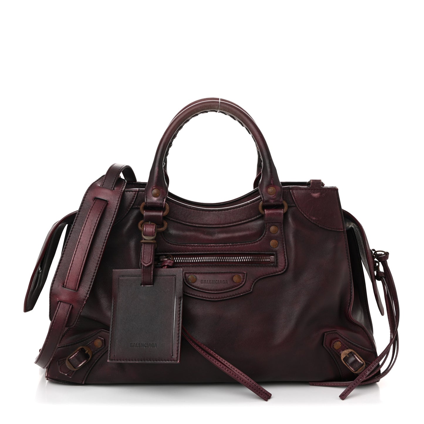 Used Calfskin Rust Hardware Neo Classic City Burgundy