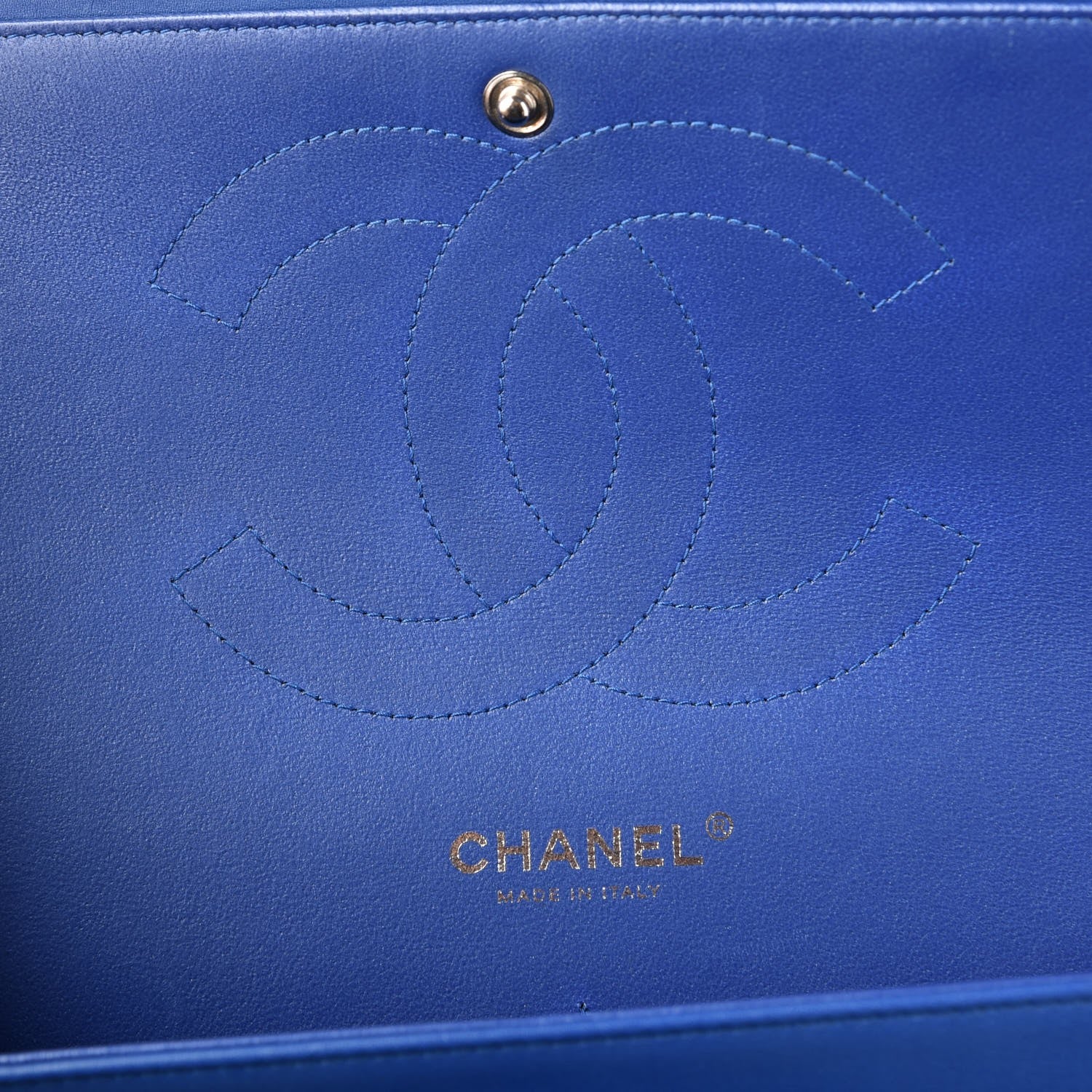 Chanel Patent Quilted Jumbo Double Flap Blue 7 of 9