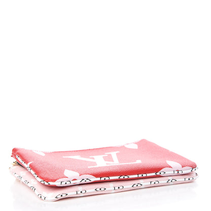 Louis Vuitton Monogram Giant Double Zip Pochette Rouge 4 of 10