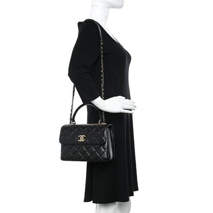 Chanel Lambskin Quilted Small Trendy CC Dual Handle Flap Bag Black 2 of 10