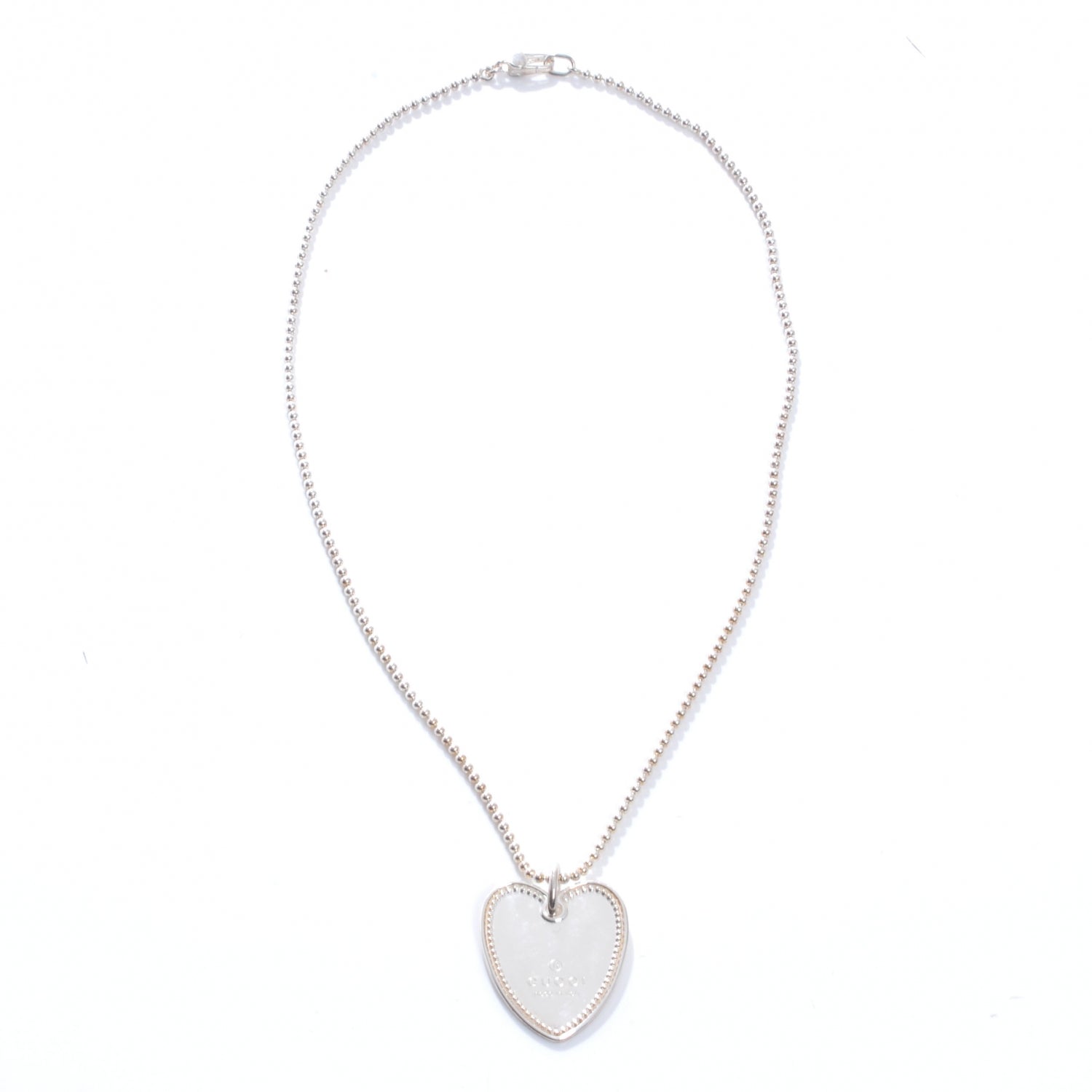 Gucci Sterling Silver Heart Tag Necklace 3 of 5