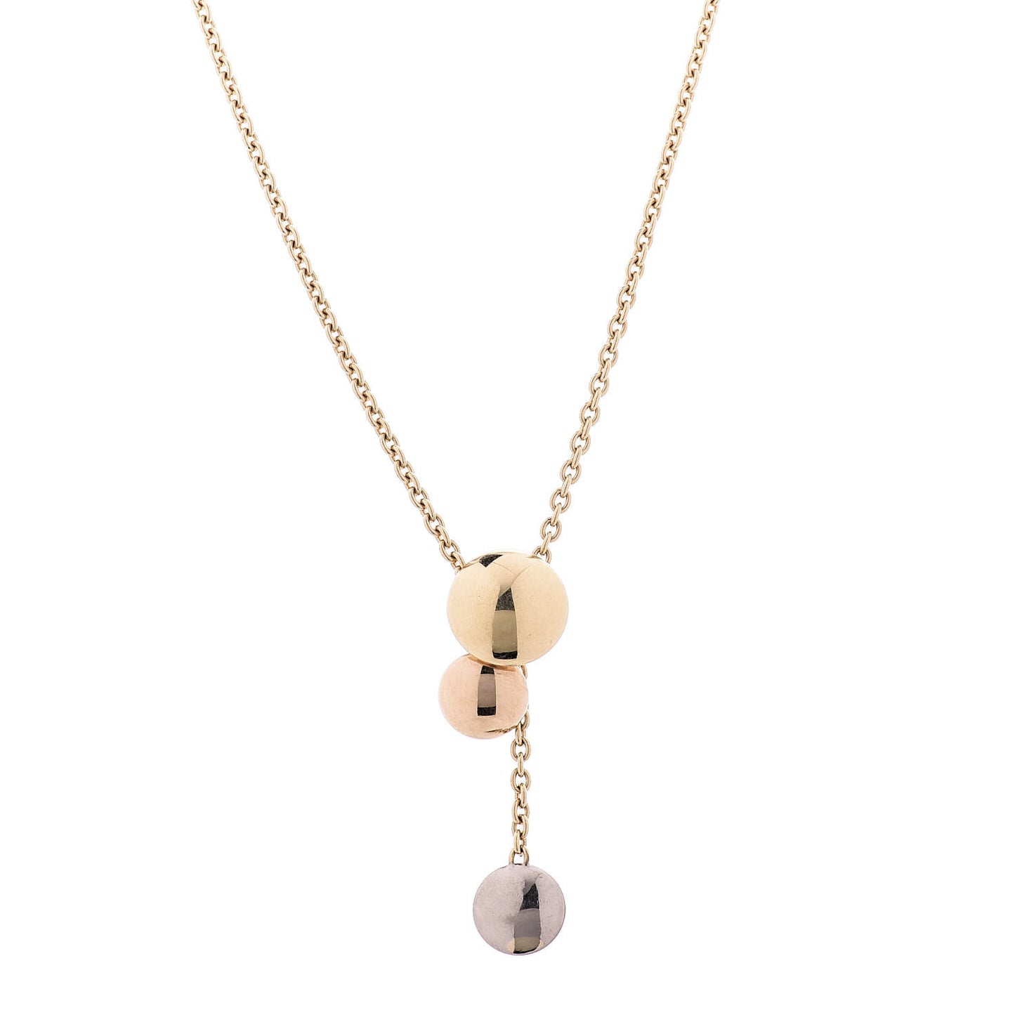 18K Pink Yellow White Gold Sweet Trinity Drop Necklace