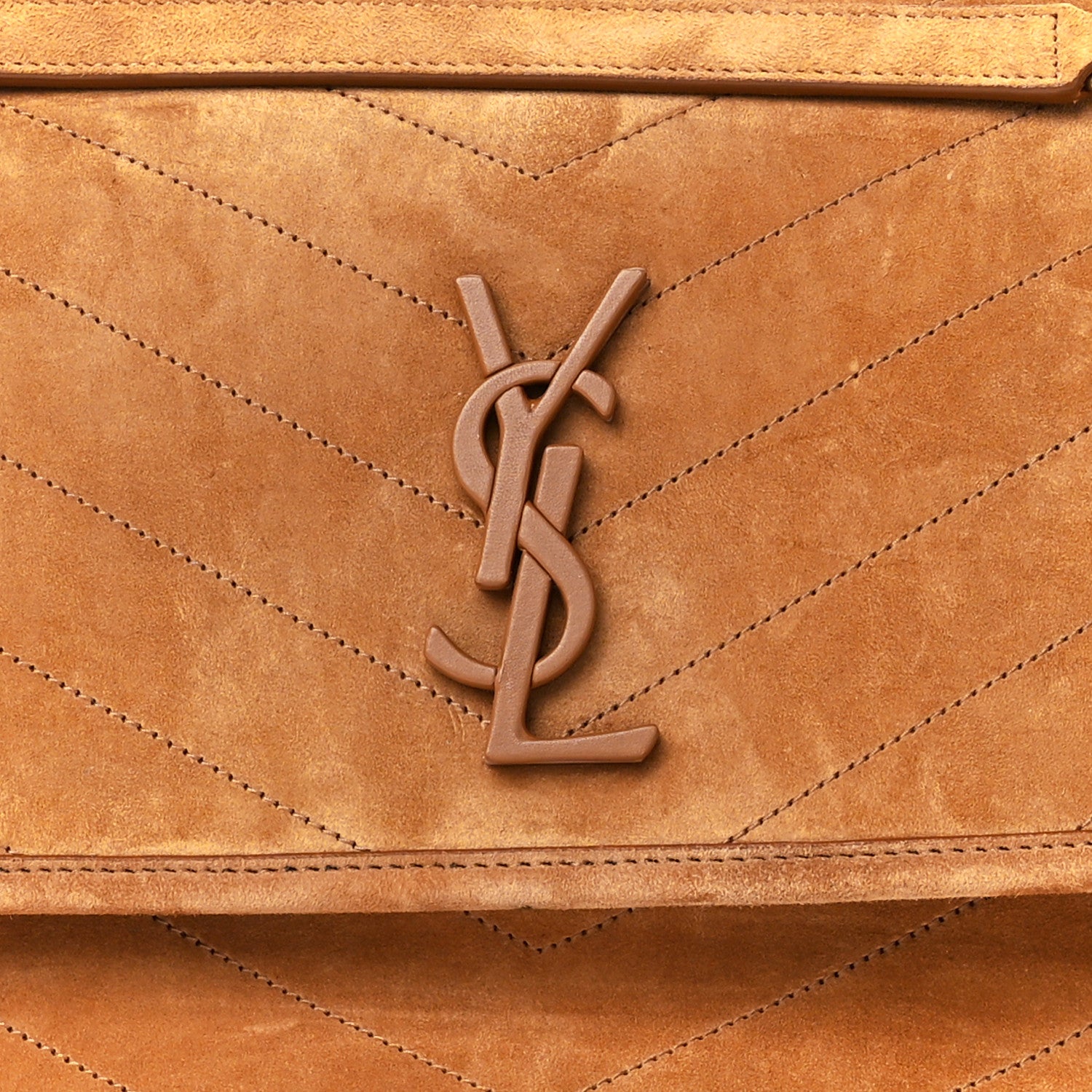 Saint Laurent Suede Monogram Medium Niki Chain Satchel Cinnamon 9 of 12