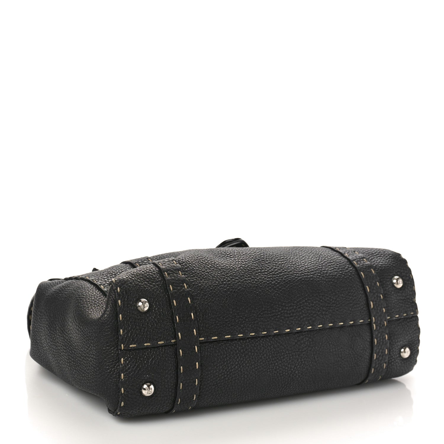 Fendi Cuoio Romano Selleria Medium Linda Satchel Black 4 of 8