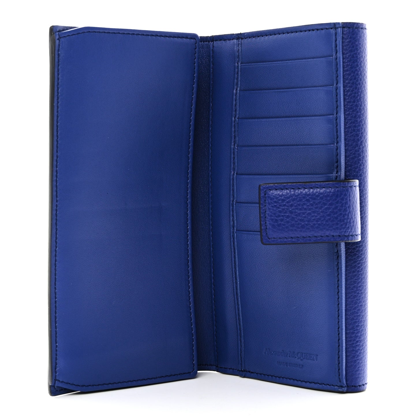 Calfskin Skull Continental Wallet Blue