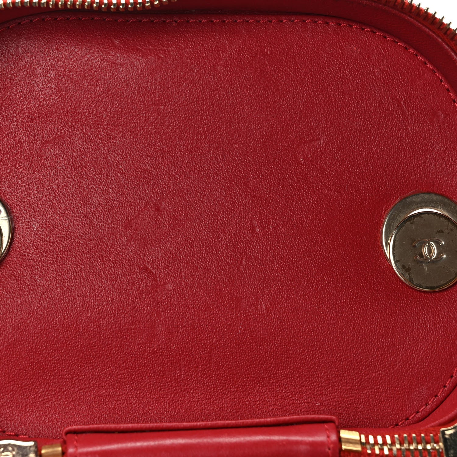 Chanel Lambskin Quilted Trendy Vanity Case Red 12 of 12