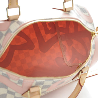 Louis Vuitton Damier Azur Tahitienne Speedy Bandouliere 30 Rose Ballerine 5 of 6