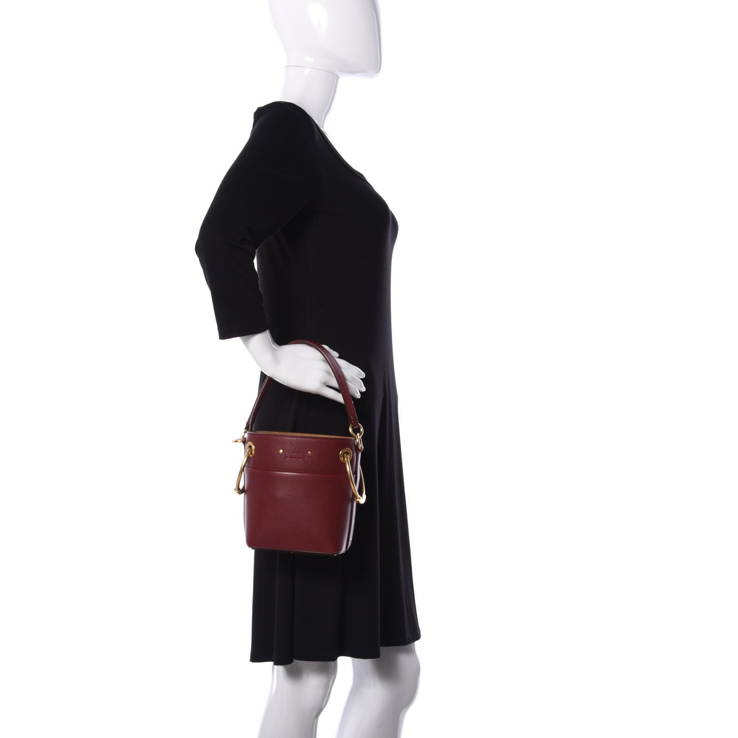 Chloe Smooth Calfskin Mini Roy Bucket Bag Plum Purple 3 of 10