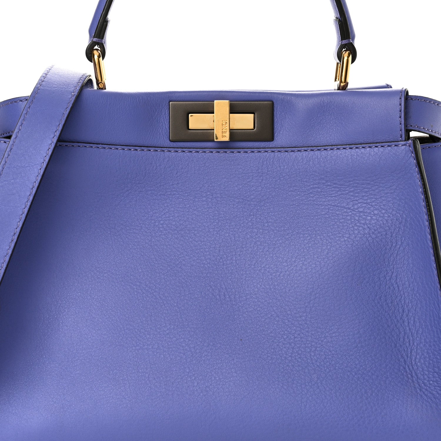 Fendi Vitello Seta Medium Peekaboo Iconic Satchel Viola Cassis 13 of 16