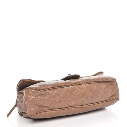 Chanel Crumpled Caviar Quilted Large Shiva Flap Beige 4 of 15