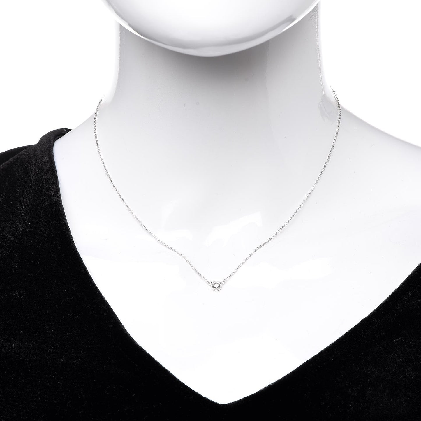 Platinum Diamond .19ct Elsa Peretti Diamonds by the Yard Pendant Necklace