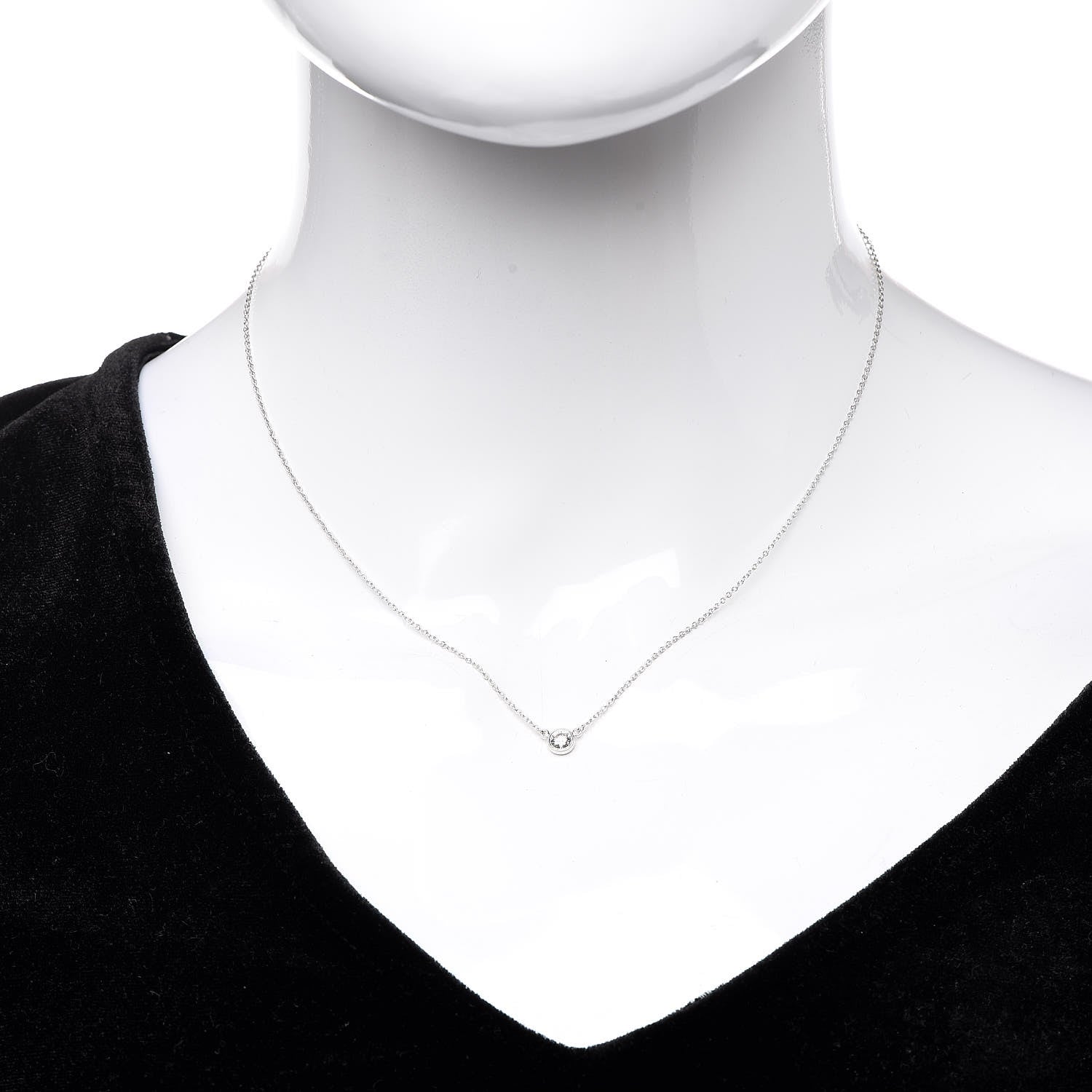 Tiffany Platinum Diamond .19ct Elsa Peretti Diamonds by the Yard Pendant Necklace 2 of 9